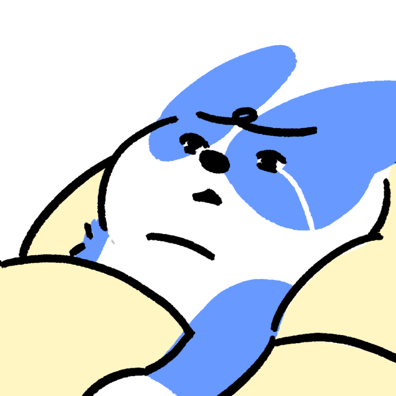 전화 영어를 걱정하는 모습을 표현한 그림